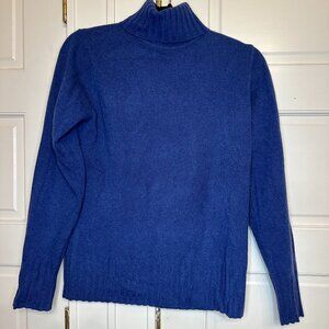 Qi Blue Cashmere Turtleneck Sweater